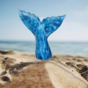 Hand blown whale tail art glass PROCEEDS WILL BE DONATED